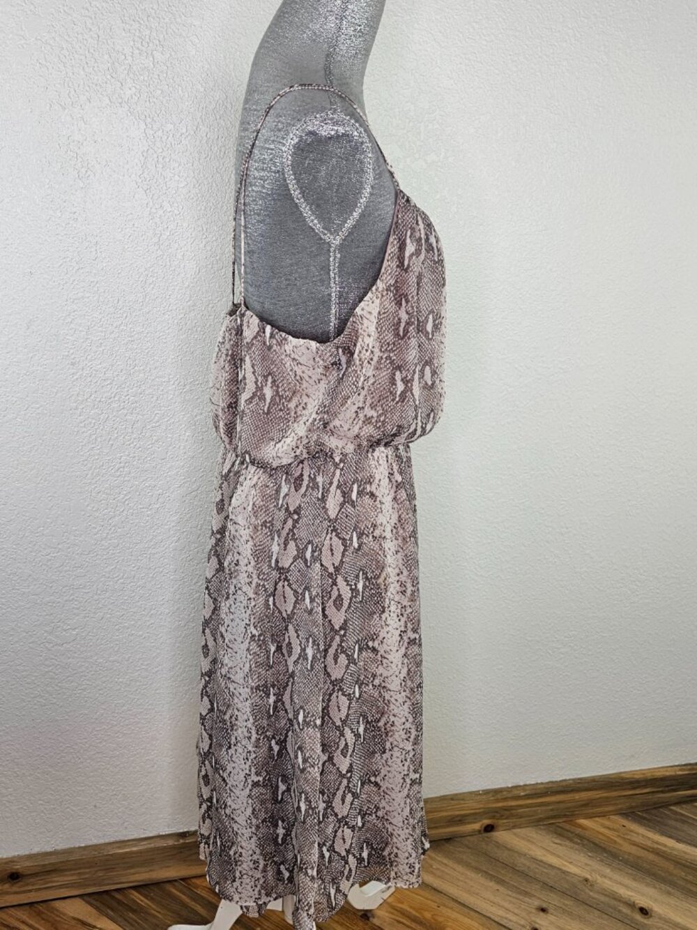 Banana Republic Snakeskin Print Knee Length Dress Size Large - Picture 5 of 8